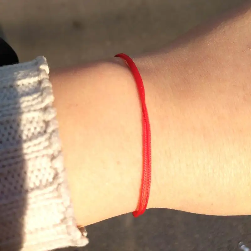 Женский простой тонкий счастливый красный браслет Новая мода ювелирные изделия Пара Браслеты Подарки на день рождения