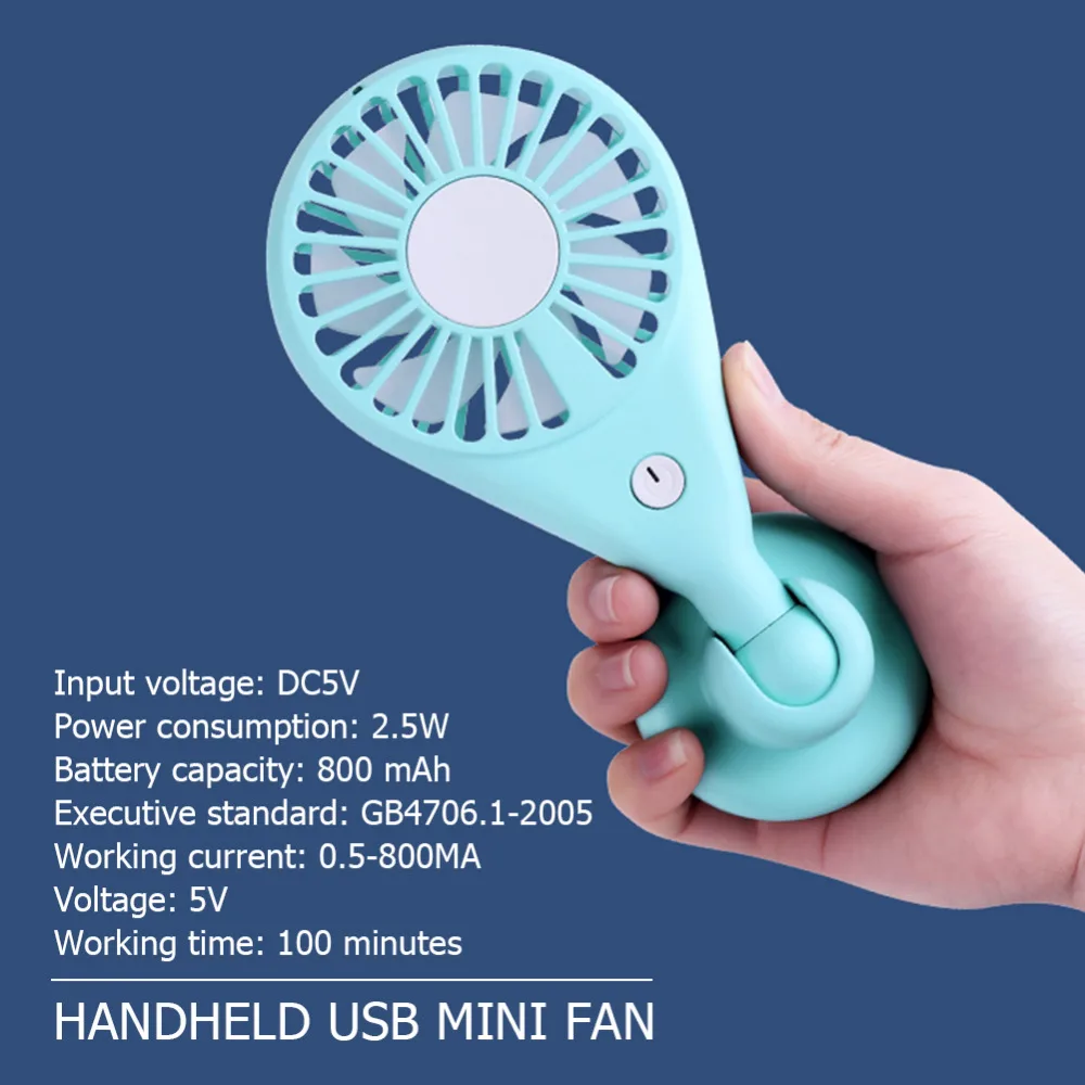 Portable Mini Fan Handheld Ventilador USB Rechargeable Fan 7 Blades Desktop Summer Cooler Air Cooling Fan for Outdoor Travel (3)