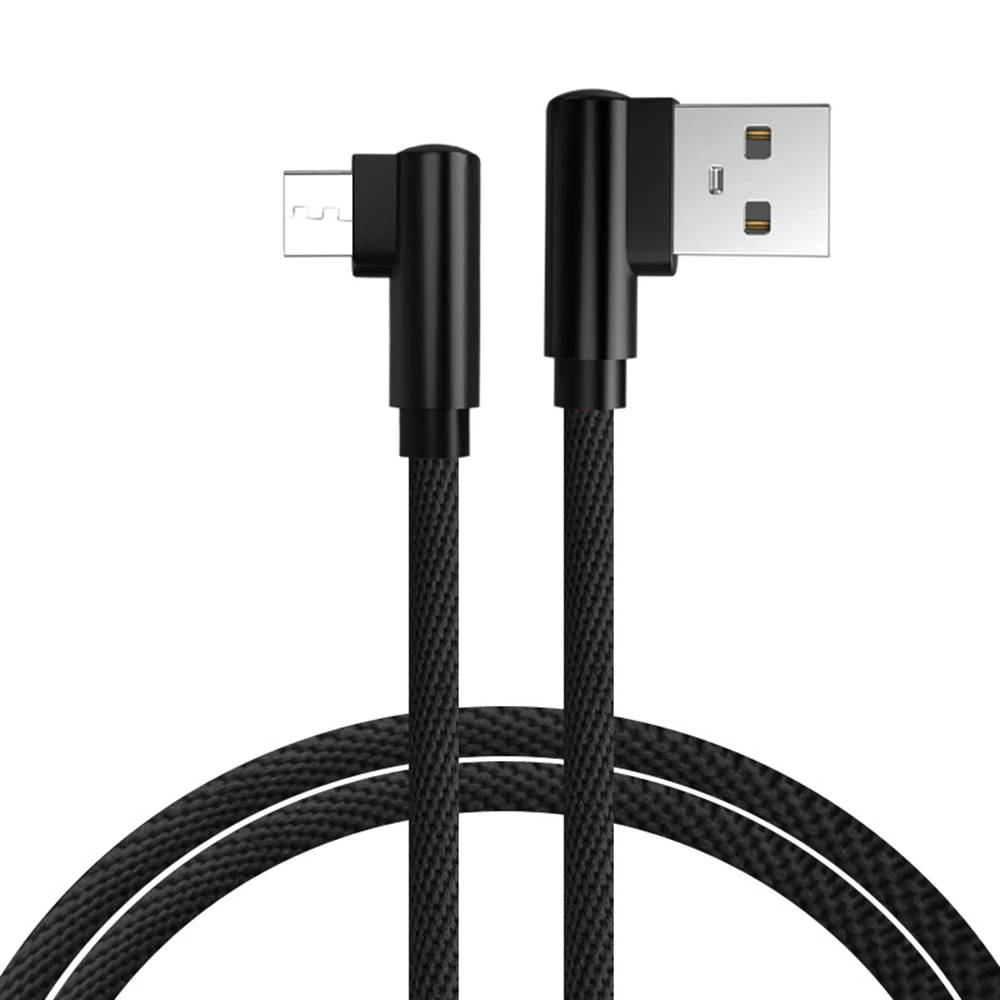 2 м 90 градусов Micro USB кабель 2.4A быстрая зарядная зарядка кабель для передачи данных для samsung Xiaomi для iphone Android мобильный телефон кабель