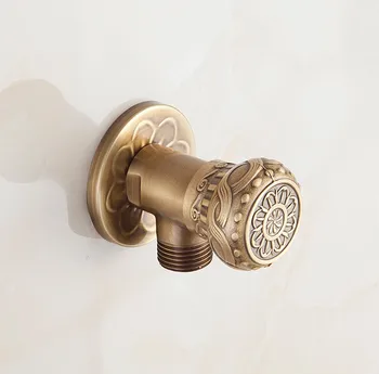 

High Quality 1/2"malex 1/2" male Antique brass finish Bathroom&Kitchen Angle Stop Valve Filling valves /bathroom accessories