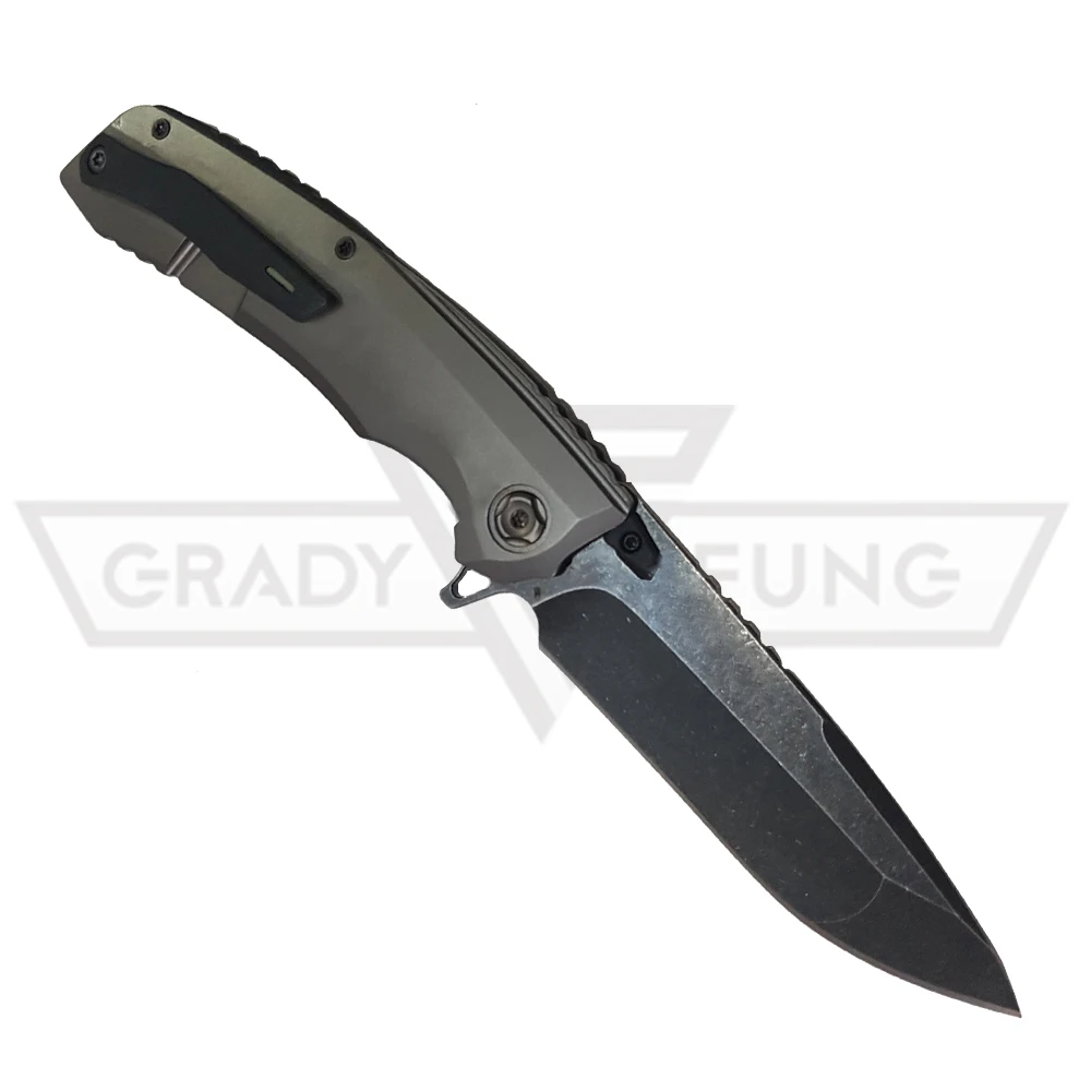 Grady Fung фирменный индивидуальный складной нож D2 стальное лезвие Stonewash с G10+ стальной ручкой Тактический походный охотничий нож, инструмент для повседневного использования