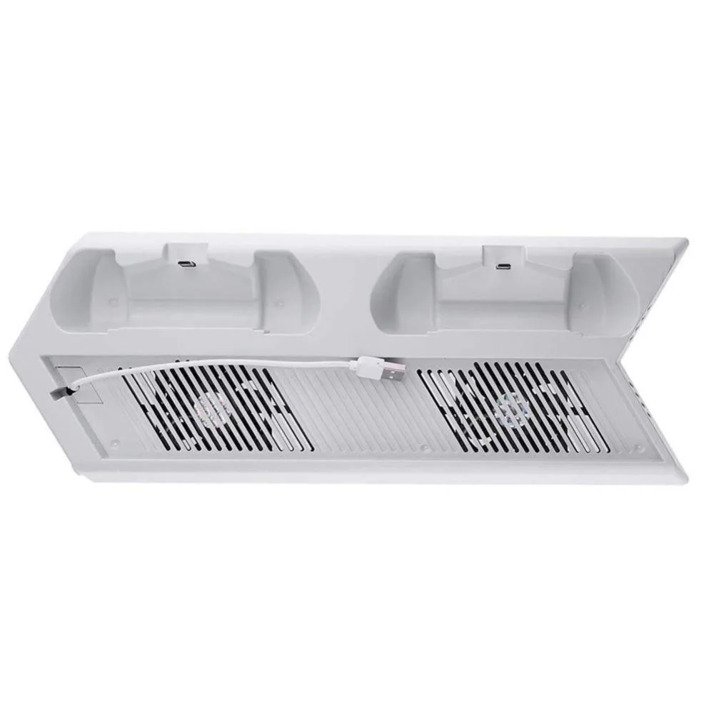 White Cooler FanVertical Cooling Stand Dual Controllers Charging Dock USB Hub for Playstation 4 Pro