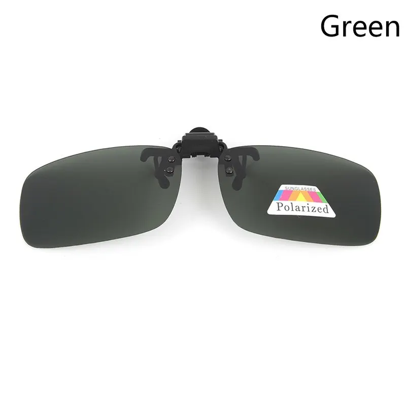 Модный стиль для близорукости короткий прицел один кусок вождения солнцезащитные очки Поляризованные клип - Цвет: green