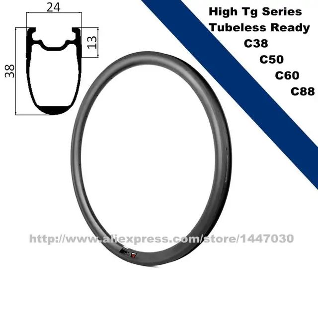Cheap 2016 NEW 700C 38mm carbon clincher rim carbon fiber rims, 24mm wide carbon road rim tubeless ready for sale