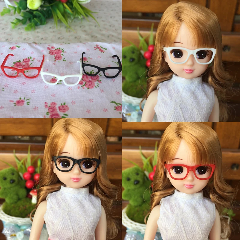 Туманно красоты новые стили кукла аксессуары Красный, черный, белый sunglassess для licca BB 1:6 куклы BBI388