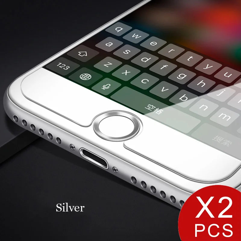 Oppselve Универсальный Главная днище Стикеры пуговицы для iPhone 8 7 6s 6s плюс 5 5S se отпечатков пальцев Touch ID КЛЮЧ пот протектор для iPad наклейки на телефон - Цвет: Silver 2PCS