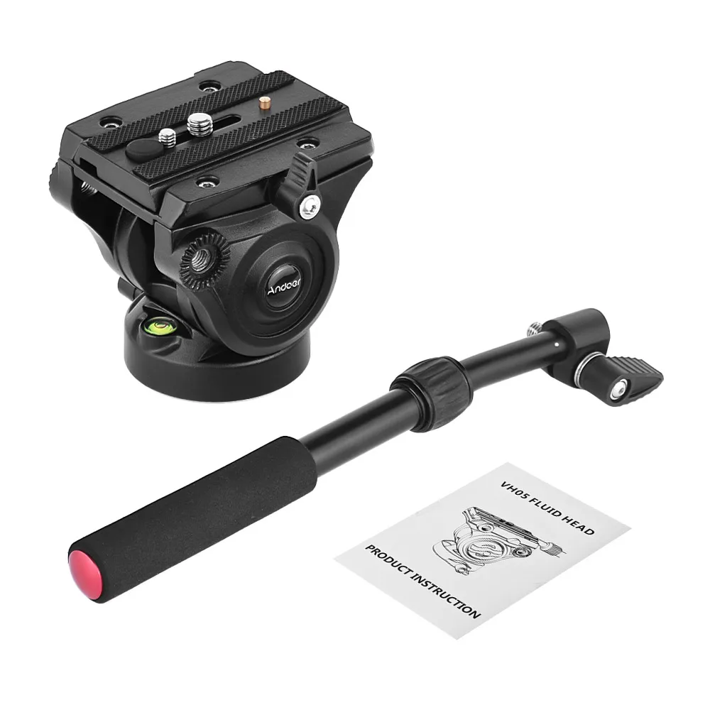 Andoer vh05 Камера видеокамера штатива Fluid Drag Pan/наклона w/Quick Release Plate для Canon Nikon sony A7 панорамный