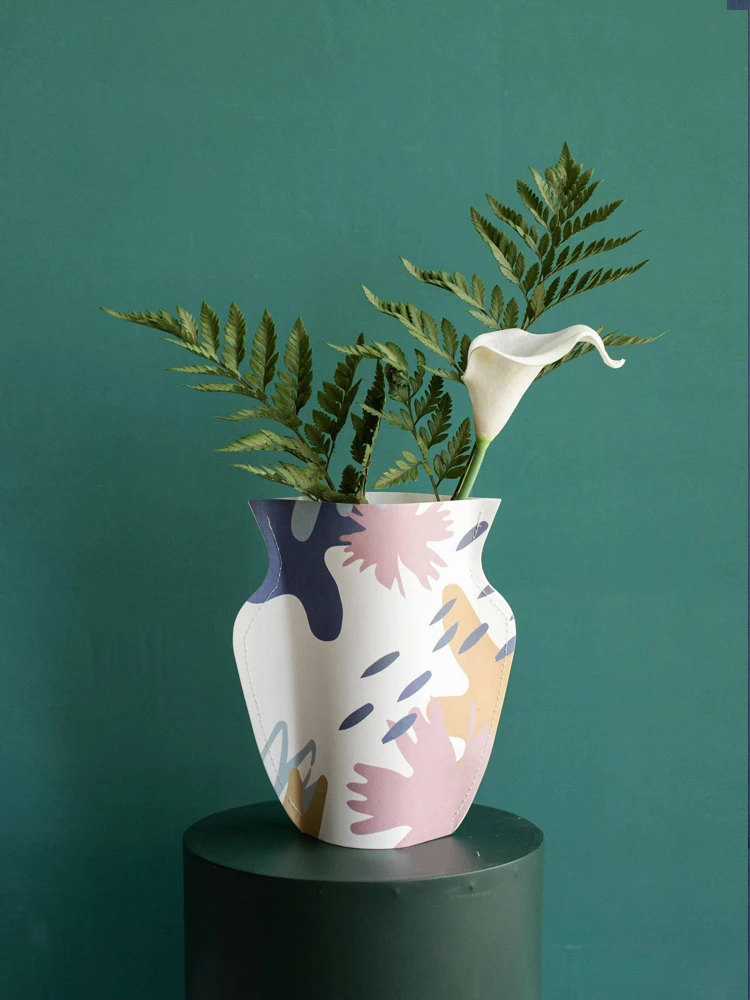 Крафт-бумага Ins, скандинавские украшения для гостиной, бумажная ваза, скандинавские украшения для дома, Золотая ваза для цветов, свадебная ваза