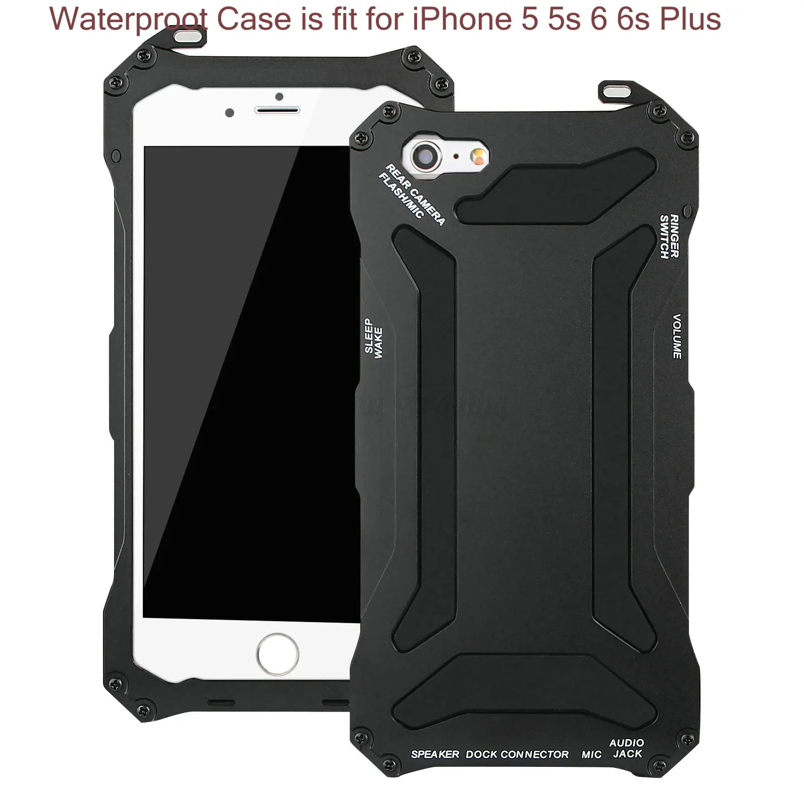 imágenes para A prueba de agua Caja Del Teléfono Móvil Para el iphone 6 s 6 5S 5 6 s más Poderoso Protector A Prueba de Choques de Aluminio de Gorilla Glass Cubierta de Metal imágenes para A prueba de agua Caja Del Teléfono Móvil Para el iphone 6 s 6 5S 5 6 s más Poderoso Protector A Prueba de Choques de Aluminio de Gorilla Glass Cubierta de Metal