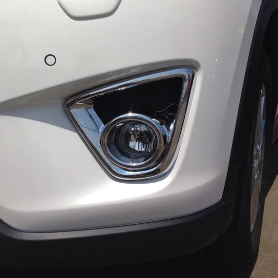 

For Mazda CX-5 CX5 CX 5 2013 2015 abs Chrome Styling Front Foglight Cover Car Accessories Front fog light box Car Stickers 2pcs