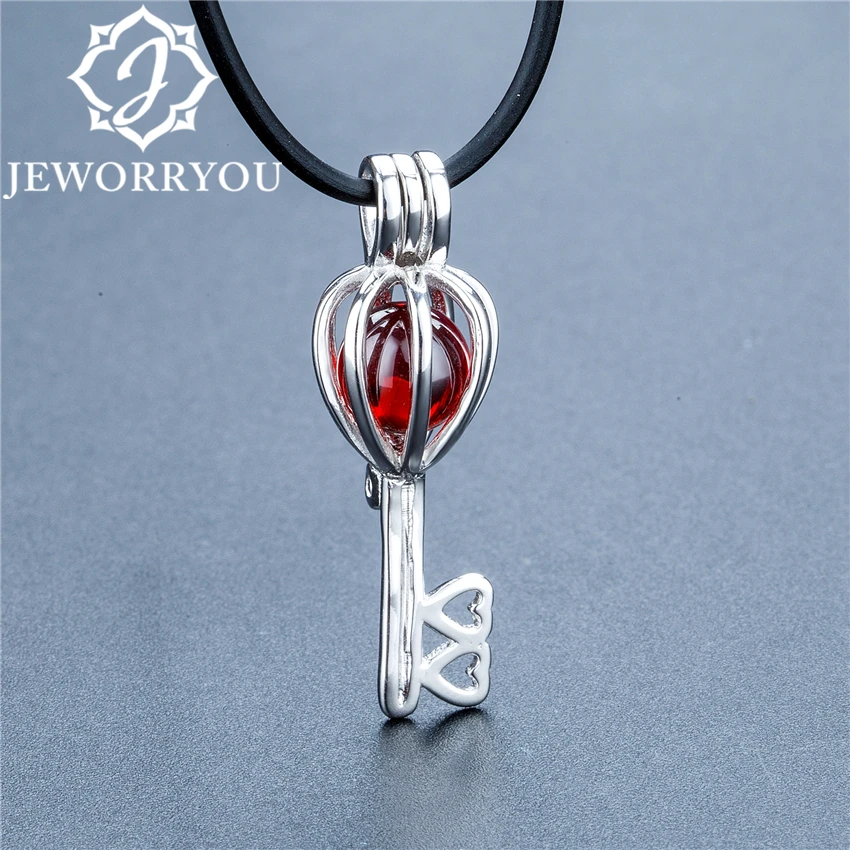 

Key Pendant Silver 925 Jewelry Necklaces & Pendants For Garnet Natural Stone Couple Heart Necklace Women 11x33mm