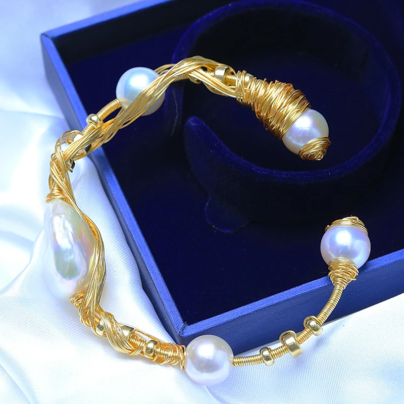 BaroqueOnly белый барокко многопроволочная упаковка 5 жемчуг Специальные браслеты Роскошные модные украшения для свиданий/подарок HK