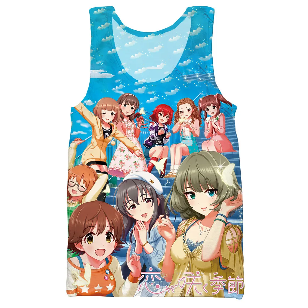 Аниме Idol Master girl 3D напечатаны унисекс майка мужская мода крутая летняя майка Топ рабочие мужские женские Топы Холтер майка