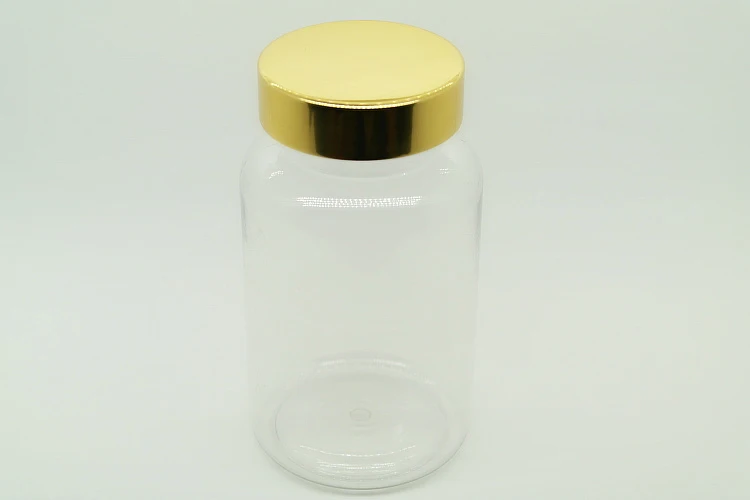 100 шт 250 мл/250CC прозрачная бутылка для животных, прозрачный пластиковый флакон для таблеток/добавок/витамин/крышка Gold-винт Золотой колпачок