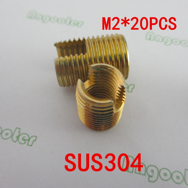 20pcs M2 Self tapping Thread Insert Self Tapping Screw Bushing Steel