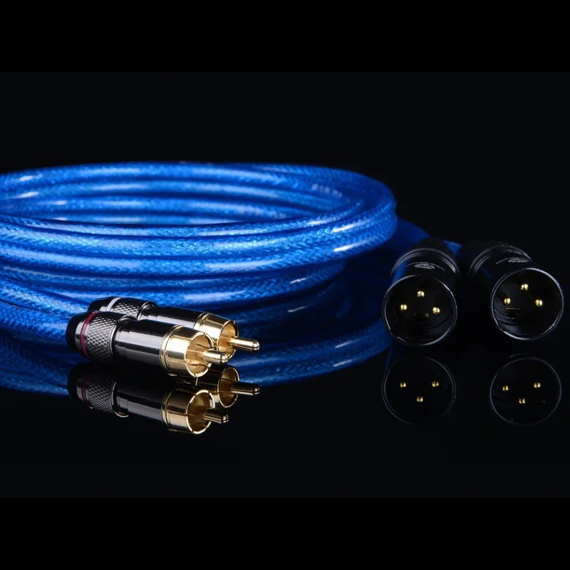 Профессиональный позолоченный двойной коаксиальный аудиокабель WinAqum RCA к 2 XLR