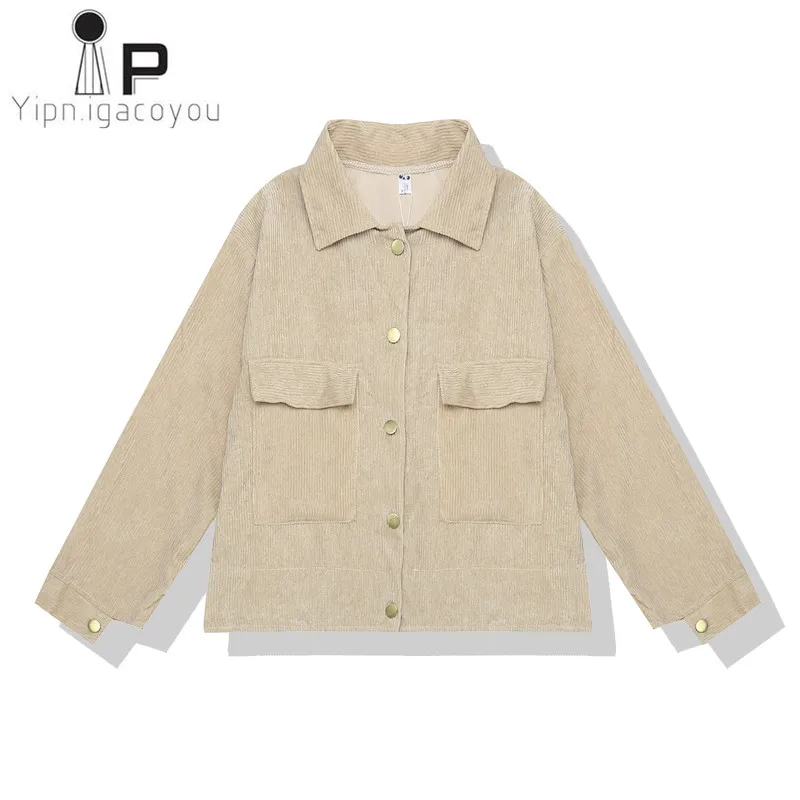 Vintage Corduroy Jacket Women Baseball Jacket 2018 Autumn Big size Harajuku Outerwear Womens Basic Coat Pink Black Ladies Coats