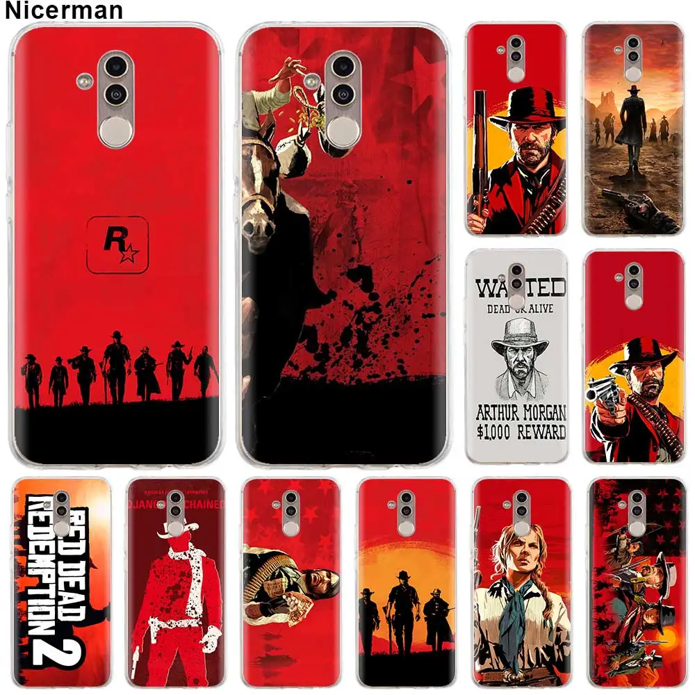 

TPU Silicone Case for Huawei P30 P20 Pro P10 P9 Lite Mate 10 20 Lite 20 10 Pro Case Red Dead Redemption 2 Soft Clear Capa