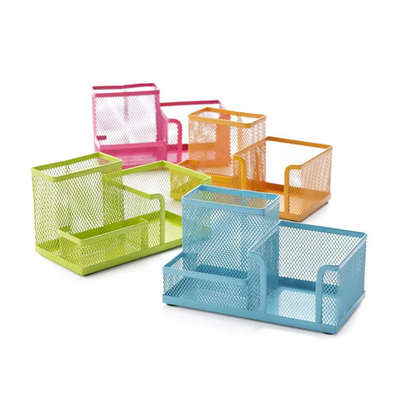 

New Metal Desktop Storage Box For Three-grid Organiser Drawer Pen Card Office Stationery Holder Home House Desk Zakka Organizer