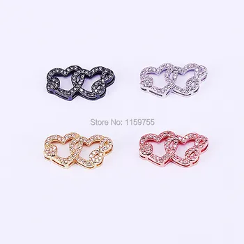 

Wholesale 10Pcs Fashion Micro Pave CZ Heart Beads & DIY Women Connector Beads Jewelry Accessories