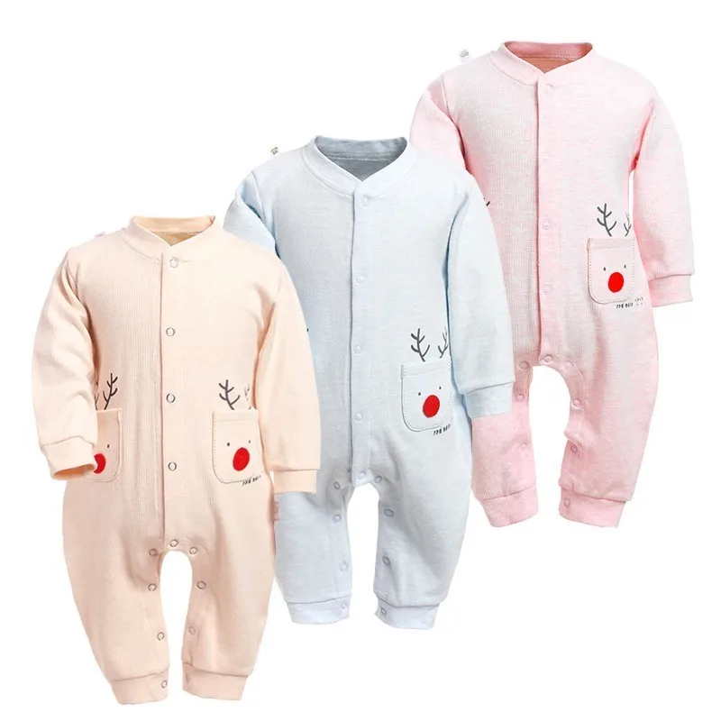 

Christmas Deer Baby Romper Cartoon Long Sleeve Boys Girls Clothing Rompers Infant Jumpsuits Roupas Kid Clothes Costume HOT Sale