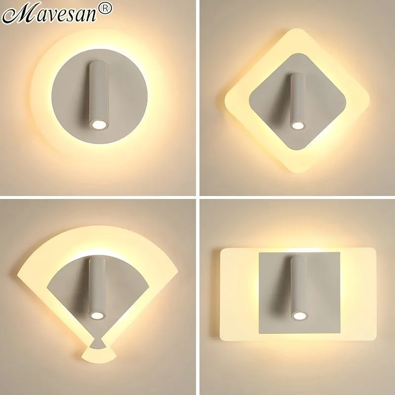 

LED Wall Lamp 11W 12W Backlight For Bedside Bedroom Living Study Room Aluminum Sconce Indoor Light Luminaria Arandela