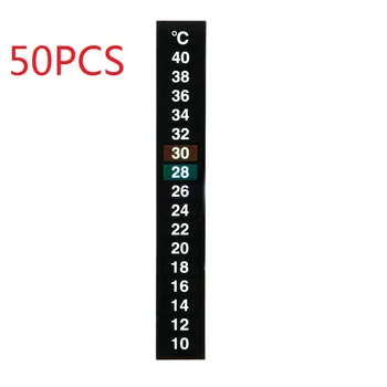 

50PCS Digital Liquid Crystal Aquarium Temperature Thermometer Sticker Fridge Kitchen Stick-on 10 40 C degree Adhesive Strip