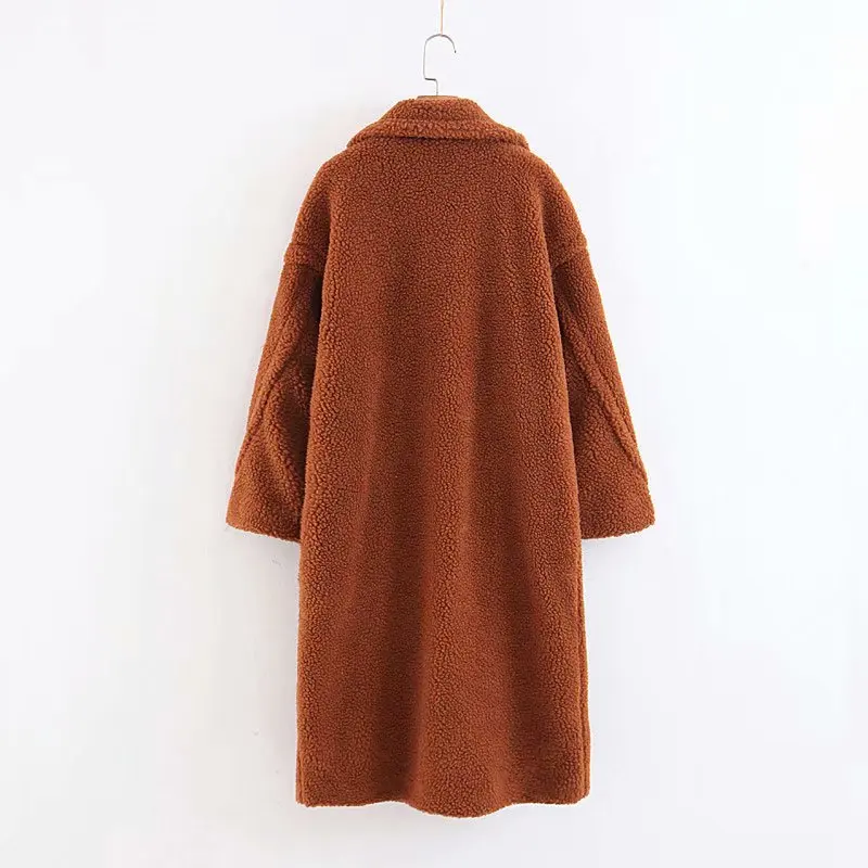 Teddy D'agneau Épais Soupe Manteaux Solide De En Surdimensionné Dream2018 Red High Street Et D'hiver Manteau Femmes Fourrure Dames Peluche brown Vestes Laines 4Pqa4