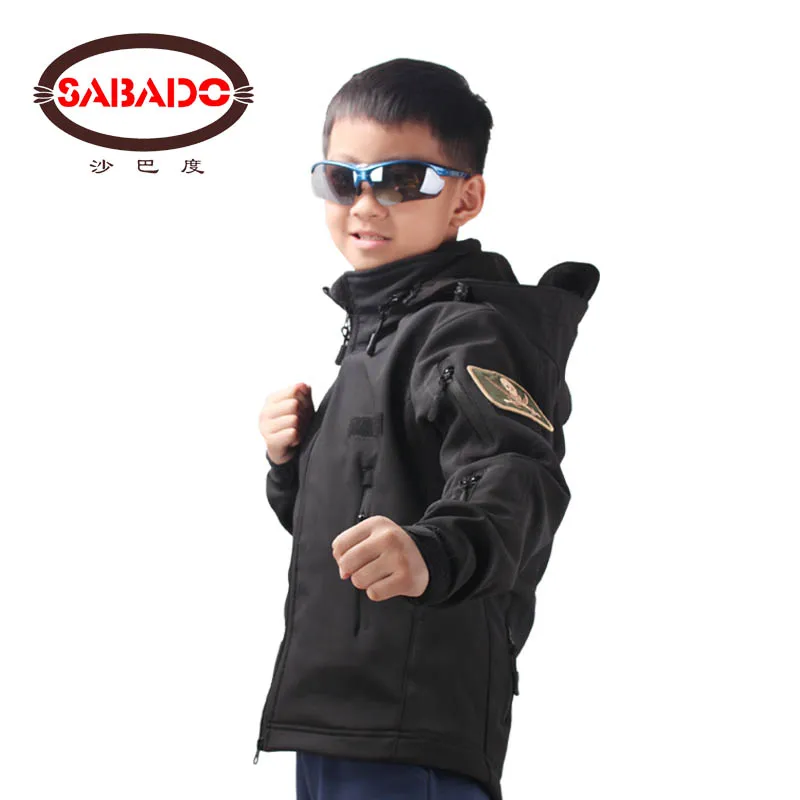 Waterproof outdoor camo Waterproof children TAD Tactical Shark Skin Softshell hunting jacket kids Army coats hunting jackets