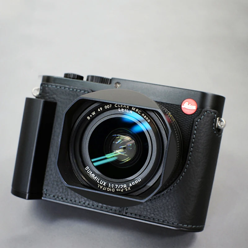 Milicase Fatti A Mano Del Cuoio Genuino Di Cassa Della Macchina Fotografica Mezza Corpo Del Sacchetto Per Leica Q Tip 116