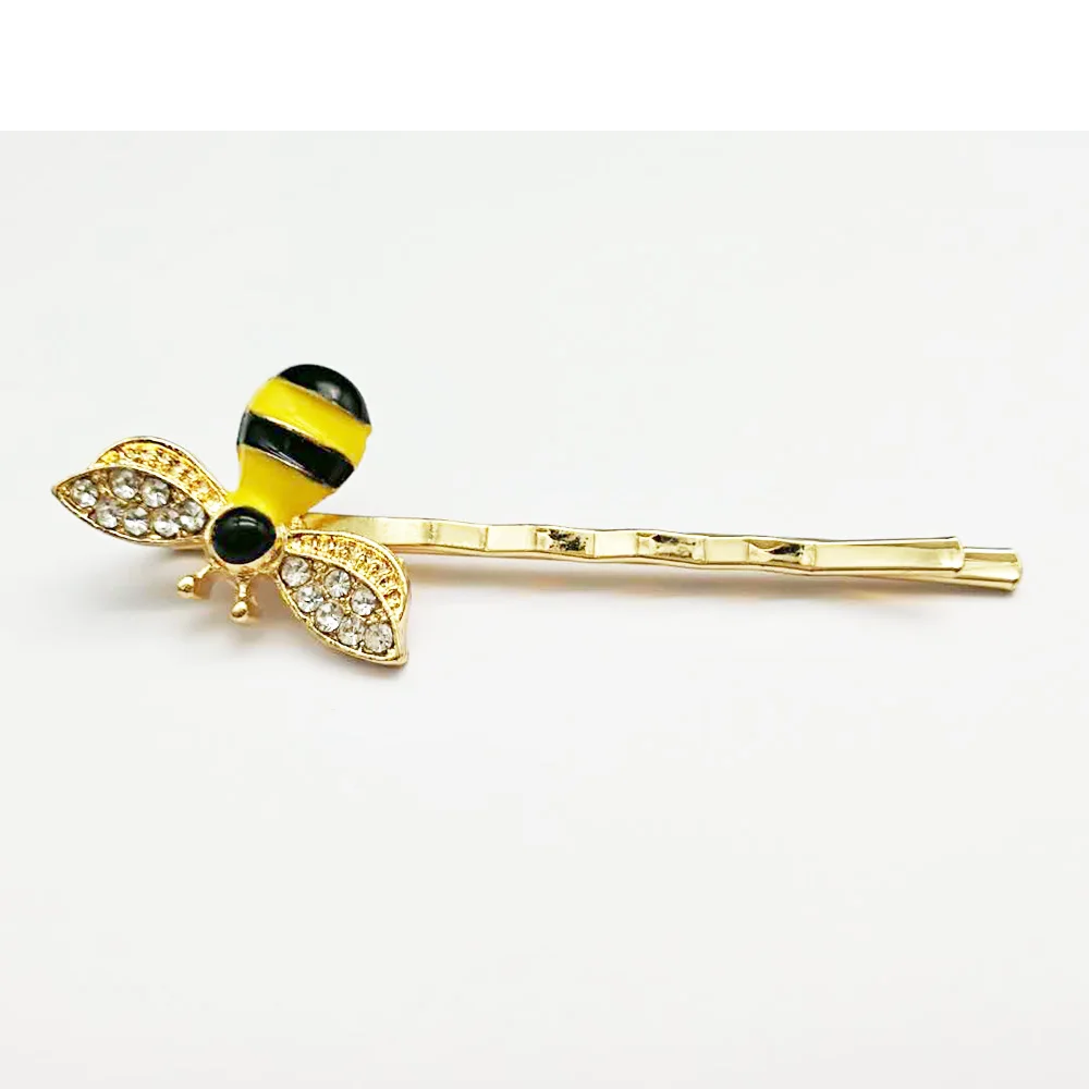 1PC Hair Clip Cute Bee Rhinestone Alloy Hairgrip Bee Rhinestone Hairgrip Girls Hair Clip Accessories Hairpin Hairpin Headwear