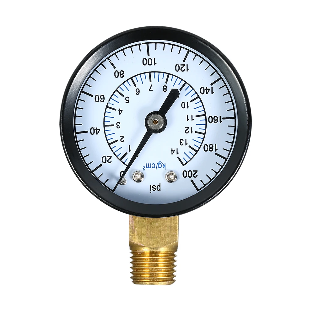1/4 inch NPT 0200psi Dual Scale Mechanical Pressure Gauge Fuel Air