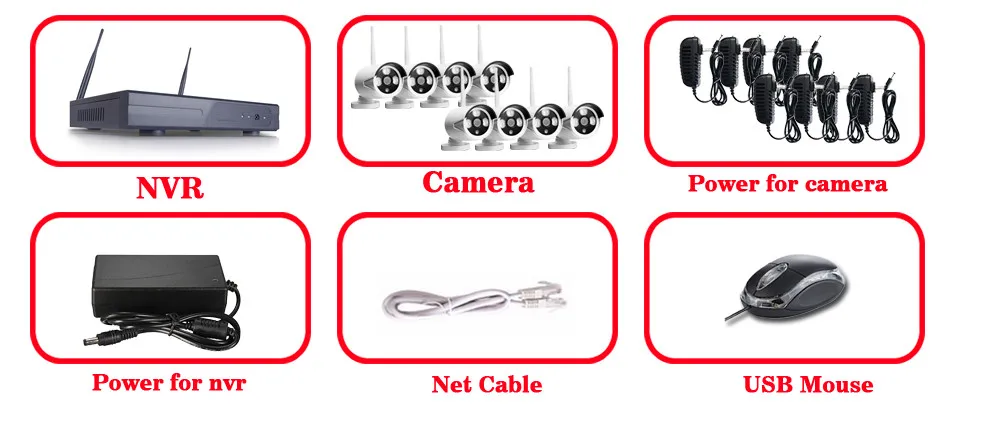 NINIVISION Plug & Play 8CH Беспроводной NVR наблюдения Системы NO HDD P2P 720 P HD ИК наружного видеонаблюдения WI-FI IP безопасности Камера Системы