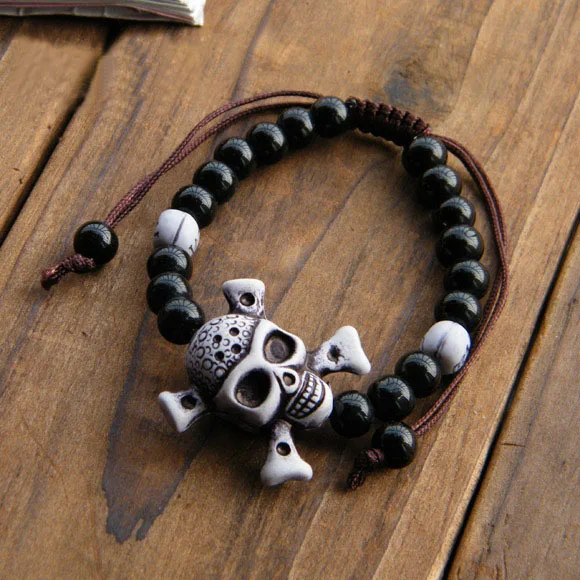Подарки на Хэллоуин пиратский череп бусины браслет Покемон Хэллоуин украшения детская ручная цепочка подарок на день рождения амулет