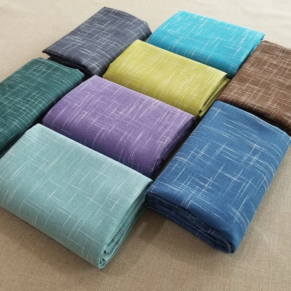 

Solid Color Cotton Linen Thick Needlework DIY Sewing Handmade Fabric Sofa Background Cloth Decor Fabric Cushion Pillow Material