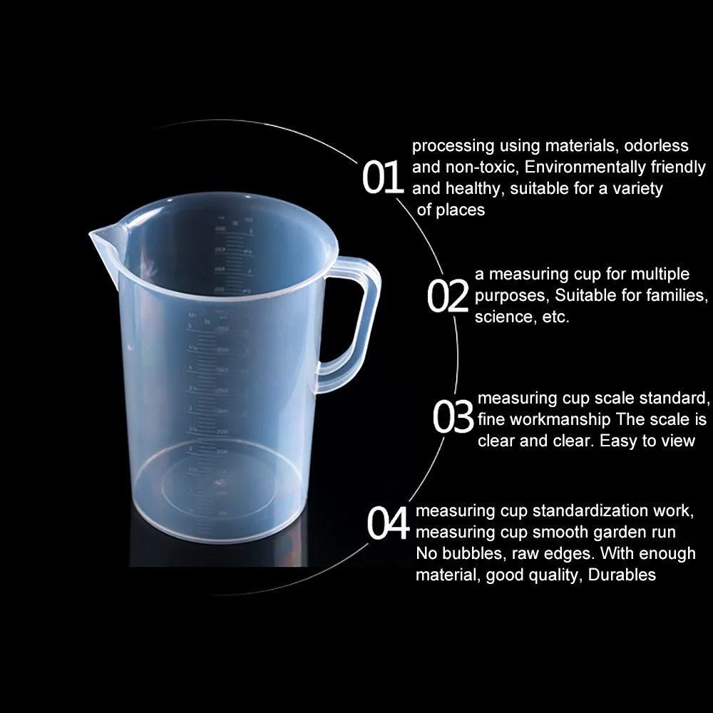 Пластик прозрачный мерный стакан 1000/2000/3000/5000 мл Ёмкость гидропоники жидкость для удобного измерения