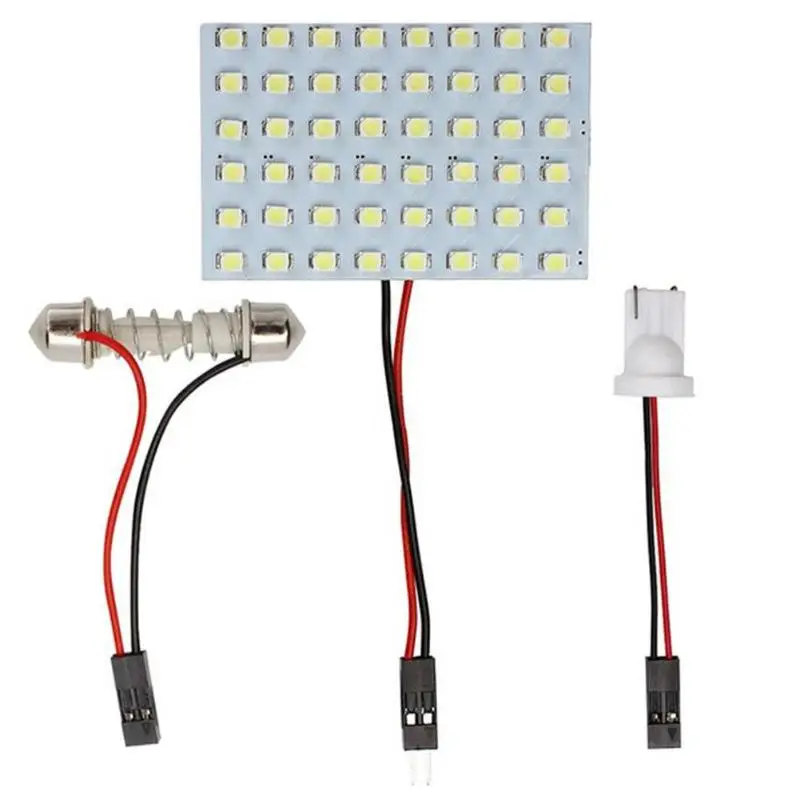 

5pcs T10/BA9S Car Reading Light Bulbs 48 SMD Vehicle LED Panel Lights Auto Festoon Dome Interior Decor Lamps Auto Accessories