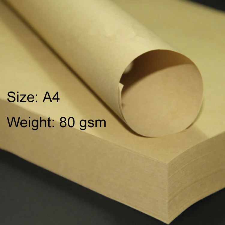 80gsm A4 Brown Kraft Paper Printing Paper Wood Pulp classic gift