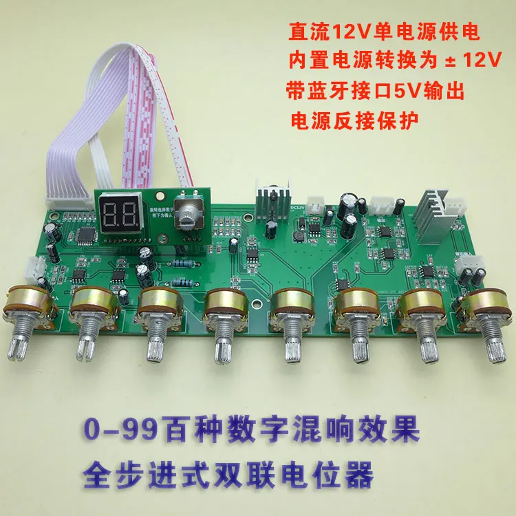 

DSP Digital Reverberation Karaoke Board Digital Tube Displays 100 Effects with Music Front-stage DC 12V