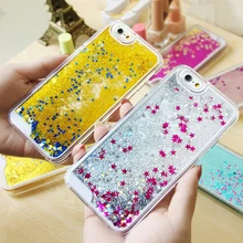 LOVECOM Glitter Stars Dynamic Liquid Quicksand Hard Case Cover For iPhone 4 4S Transparent Clear Phone