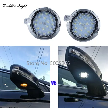 

2pcs Car LED Under Mirror Round Puddle Light For Ford Edge Mondeo MK5 Fusion Gen 2 Flex SEL Explorer Everest Expedition Taurus