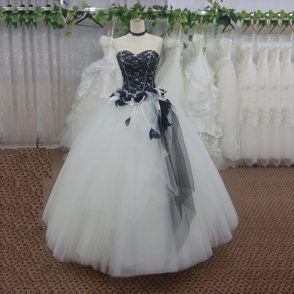 Черно-Белое Свадебное Платье 2016 Бальное платье Свадебные Платья Свадебные Платья Vestido Де Novia