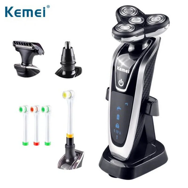 KEMEI Four Blade Electric Shaving Razors 4 in 1 Washable Shaver Razor