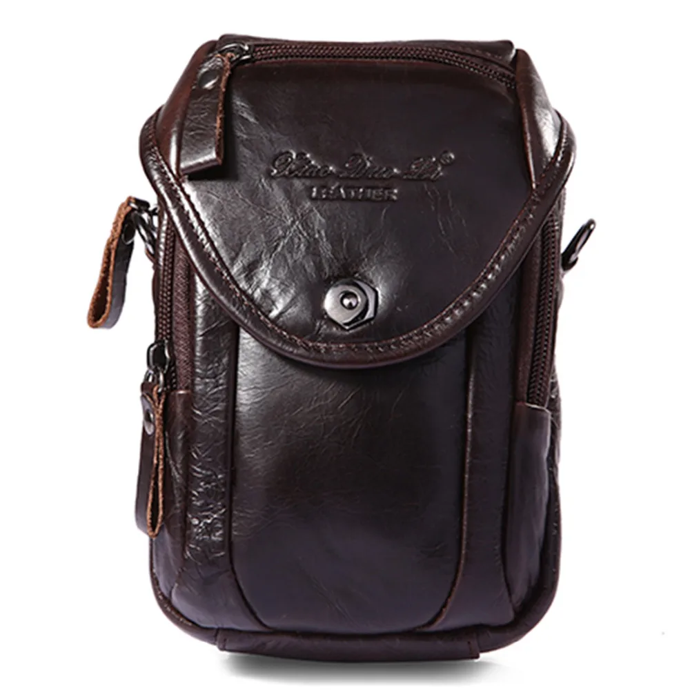 Мужская сумка-мессенджер из натуральной кожи на одно плечо, маленькая сумка на крючок, чехол для мобильного телефона, поясная сумка, поясная сумка, сумка через плечо