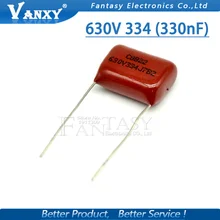 10PCS 630V334J 0.33UF Pitch 15MM 630V 334 330NF CBB Polypropylene film capacitor