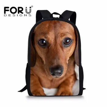 

FORUDESIGNS Dachshund Dog Printed Children School Bags Girls Primary Schoolbags Kids Bookbag Animal Backpack Orthopedic Mochila