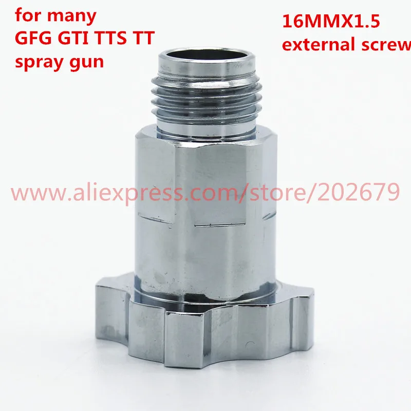 all Spray gun connector PPS spray gun cup adapter pot joints 16X1.5 14X1 G3/8 for spray gun disposable measuring cup - Цвет: 16X1.5 external