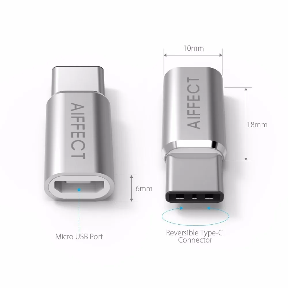 AIFFECT Micro USB в type C конвертер Кабель type-c адаптер USB-C зарядки для Xiaomi OnePlus Nexus 5X LG