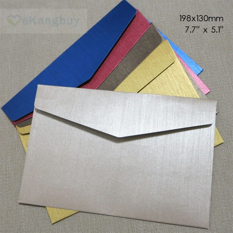 

50pcs 198x130mm(7.7" x 5.1") Embossed Specialty Paper Envelope Wedding Business Invitation Envelopes