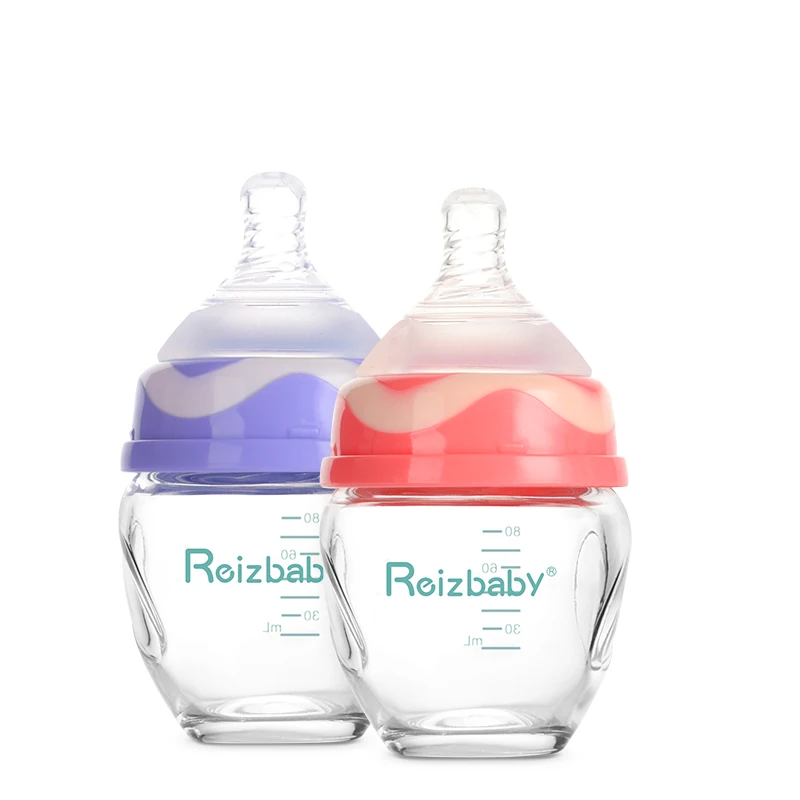 Reizbaby детская бутылочка для кормления 80 мл маленькая стеклянная бутылка